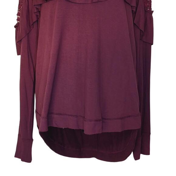 Melrose and Market Lace and Ruffle Bodice Long Sleeve Jersey Sweatshirt Top Sz L - Picture 4 of 9